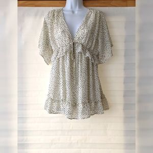 L Love Women's Polka Dot Babydoll Top